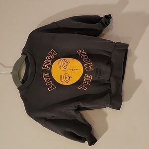 Mini rodini 12/18 pullover sweatshirt crew neck live from the moon